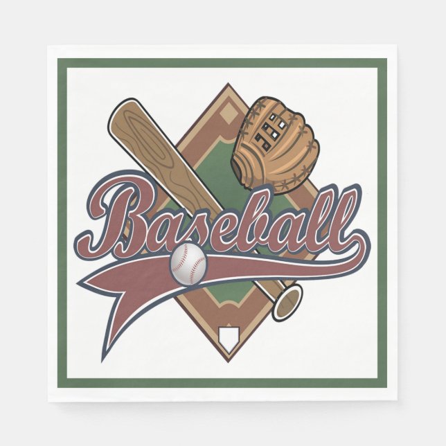 Servilleta De Papel Servilletas de papel para fiesta de béisbol (Anverso)