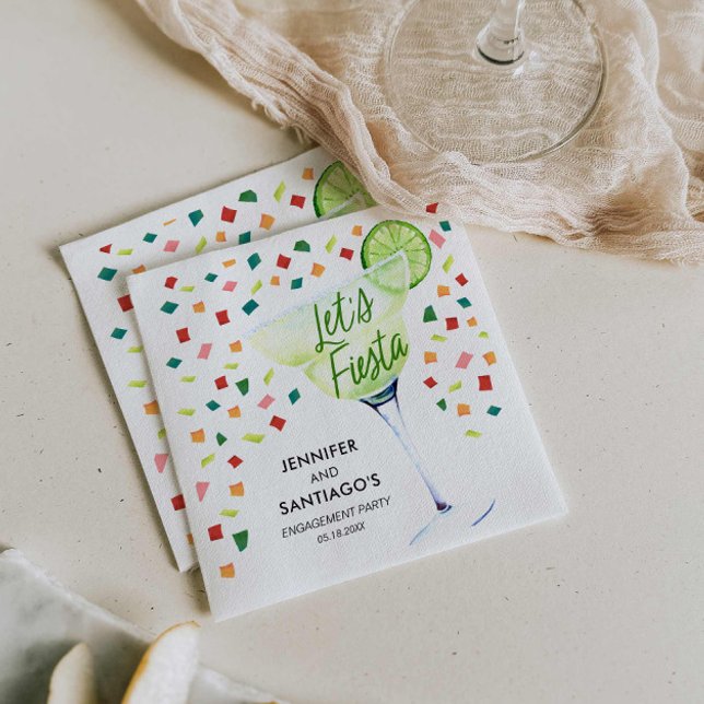 Servilleta De Papel Servilletas de papel para fiesta de compromiso Fie (Let's Fiesta Mexican themed Engagement Party Napkins)