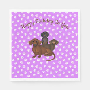 Servilleta De Papel Servilletas de papel para fiesta de Dachshund púrp