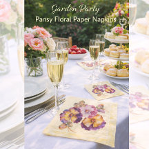 Servilletas de papel para fiesta de jardín con flo