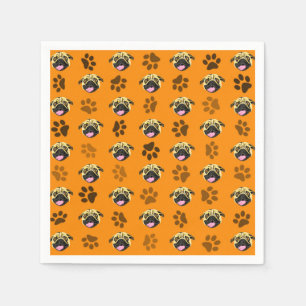 Servilleta De Papel Servilletas de papel para fiesta de pug con estamp
