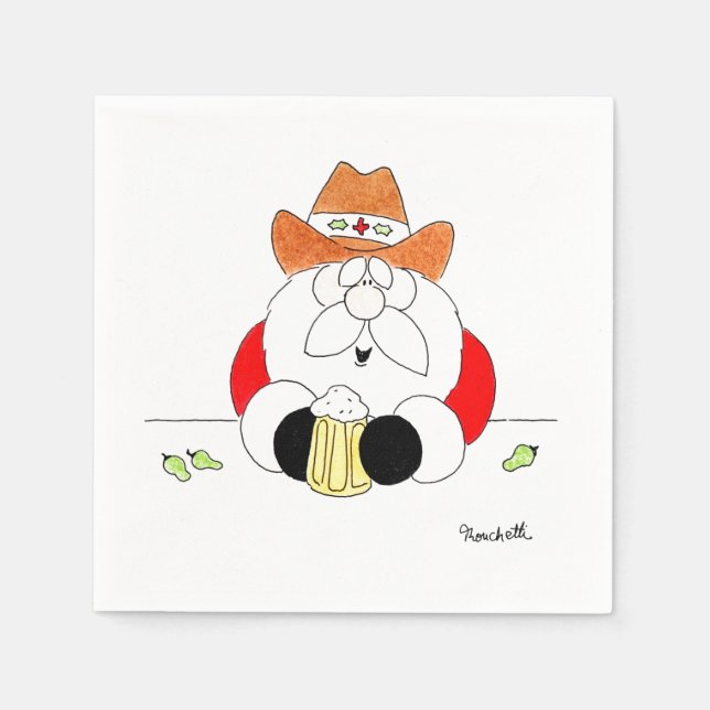 Servilleta De Papel Servilletas de papel para fiesta navideña de Papá  (Anverso)