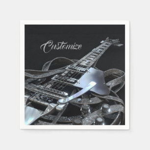 Servilleta De Papel Servilletas de papel para guitarra eléctrica gris