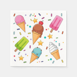 Servilleta De Papel Servilletas de papel para helado, fiesta de postre