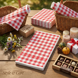 Servilleta De Papel Servilletas de papel para invitados a cuadros rojo