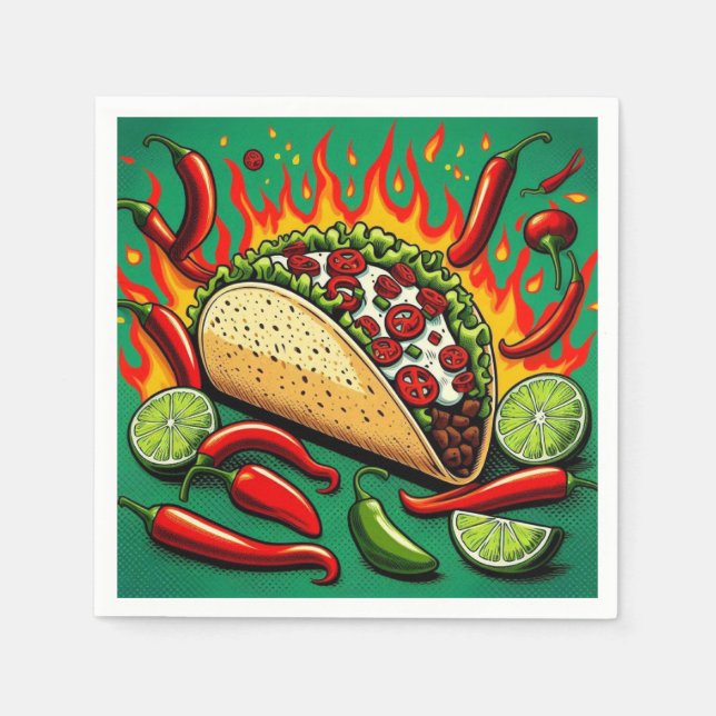 Servilleta De Papel Servilletas de papel para Martes de Taco (Anverso)