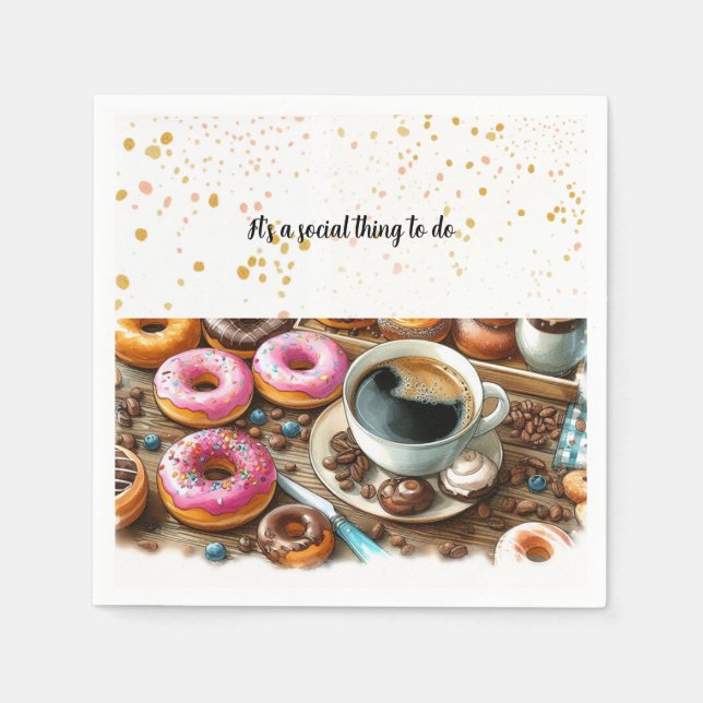 Servilleta De Papel Servilletas de papel para social de donas decadent (Anverso)