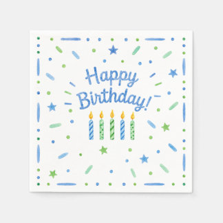 Servilleta De Papel Servilletas de papel para velas de cumpleaños azul