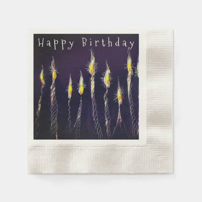 Servilleta De Papel Servilletas de papel para velas de cumpleaños feli (Anverso)