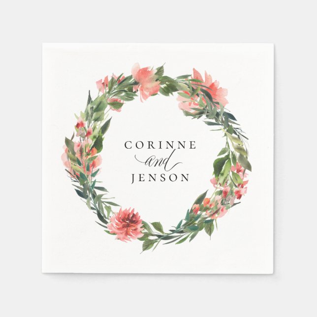 Servilleta De Papel Servilletas de papel personalizadas con flores de  (Anverso)