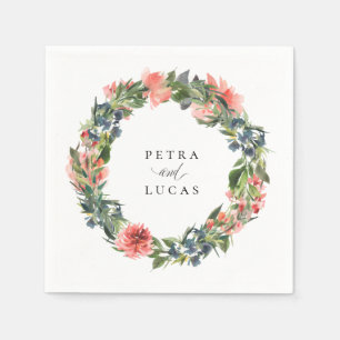 Servilleta De Papel Servilletas de papel personalizadas Navy Coral Bot