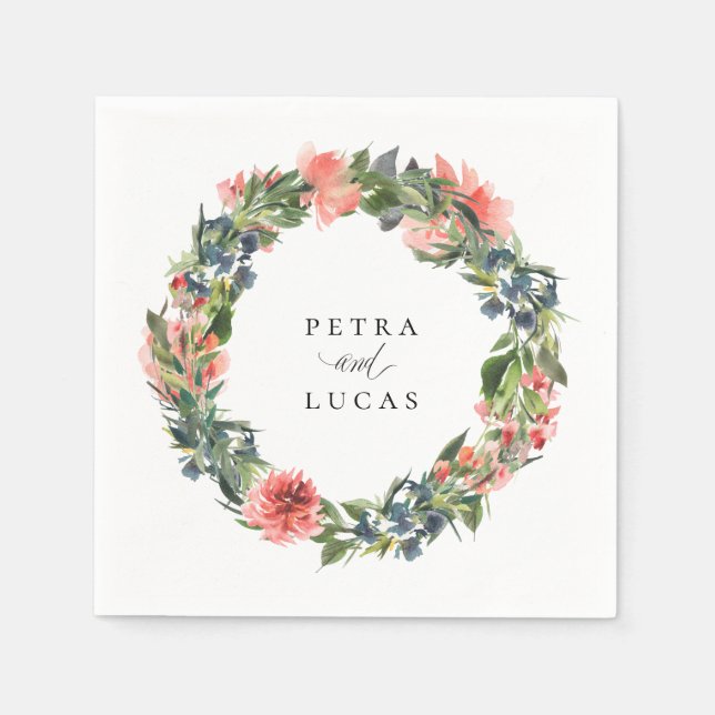 Servilleta De Papel Servilletas de papel personalizadas Navy Coral Bot (Anverso)