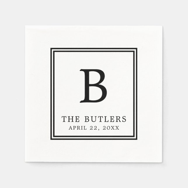 Servilleta De Papel Servilletas de papel personalizadas para boda en n (Anverso)