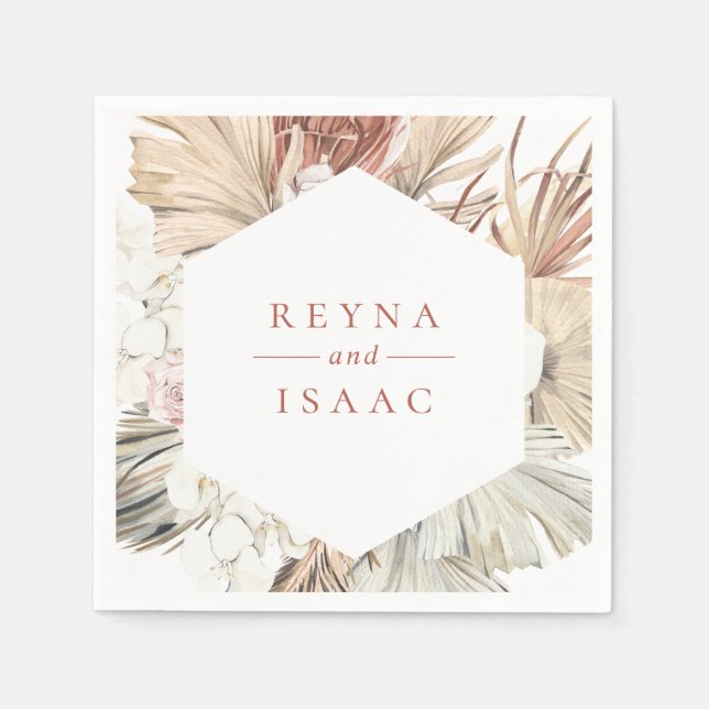 Servilleta De Papel Servilletas de papel personalizadas rústicas boho- (Anverso)