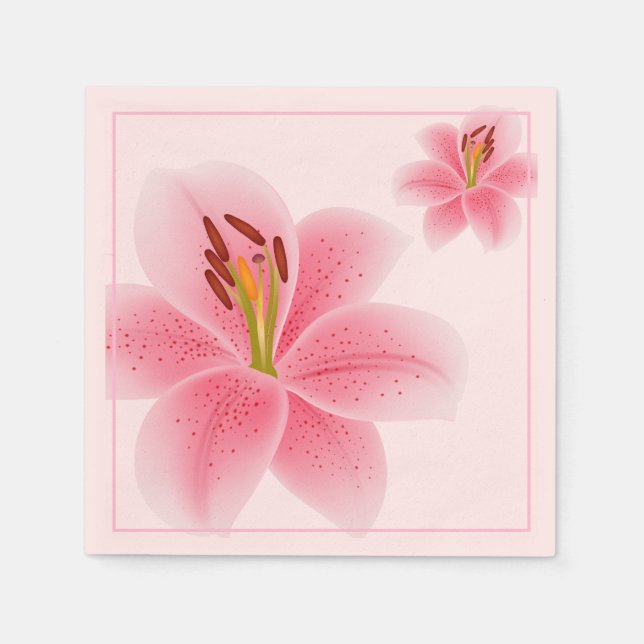 Servilleta De Papel Servilletas de Papel-Pink Lily (Anverso)