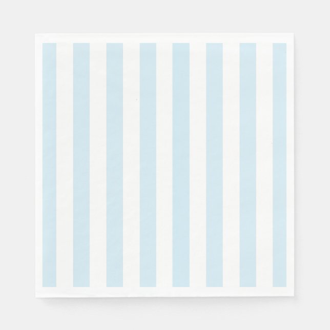 Servilleta De Papel Servilletas de papel rayadas de azul bebé y blanco (Anverso)