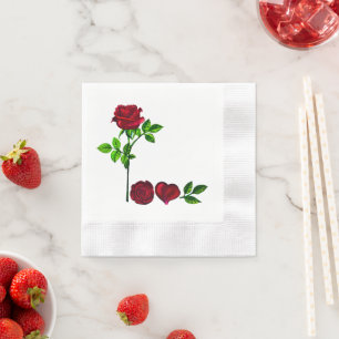 Servilleta De Papel Servilletas de papel ROMÁNTICAS con ROSAS pintadas