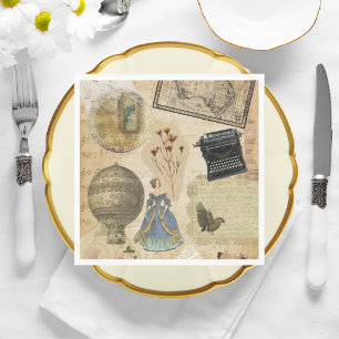 Servilleta De Papel Servilletas de papel románticas victorianas vintag