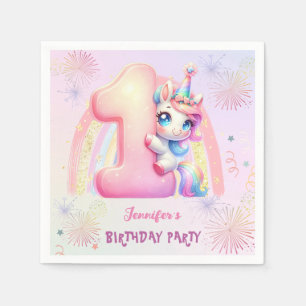 Servilleta De Papel Servilletas de papel rosadas de cumpleaños de unic
