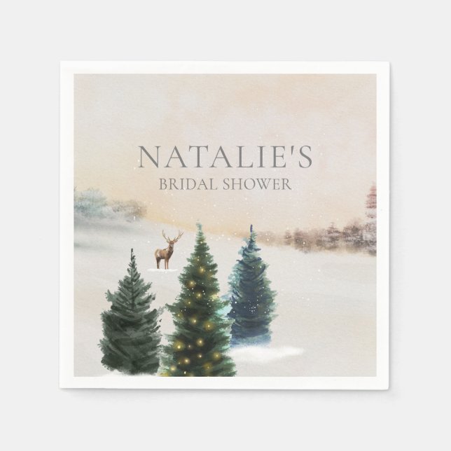 Servilleta De Papel Servilletas de papel rústicas para fiesta de novia (Anverso)