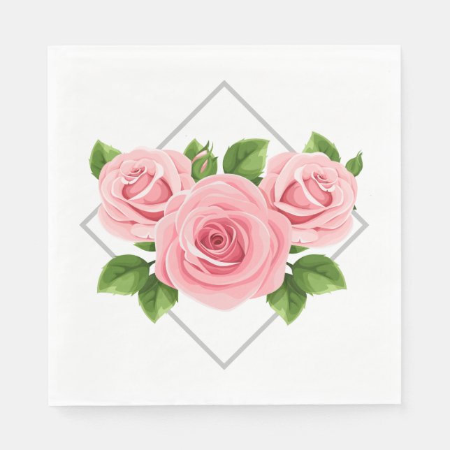 Servilleta De Papel Servilletas de papel - Servilletas de rosas rosada (Anverso)
