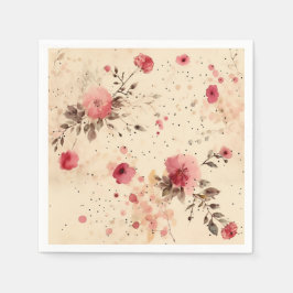 Servilleta De Papel Servilletas de papel Vintage Rose Floral Rosa y Cr