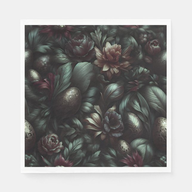 Servilleta De Papel Servilletas de Pascua de Botánica Oscura (Anverso)