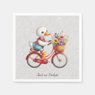 Servilleta De Papel Servilletas de pato de bicicleta floral