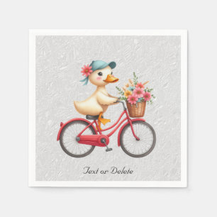 Servilleta De Papel Servilletas de pato de bicicleta floral