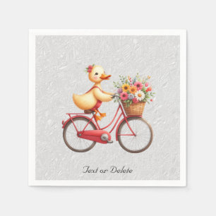 Servilleta De Papel Servilletas de pato de bicicleta floral