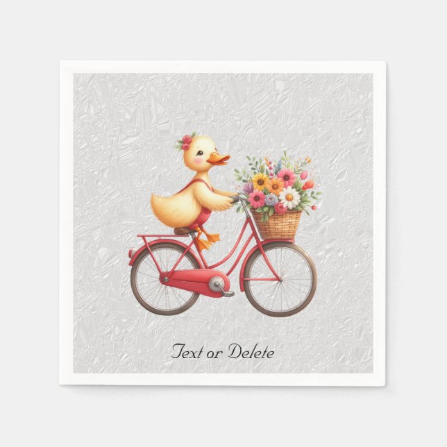 Servilleta De Papel Servilletas de pato de bicicleta floral (Anverso)