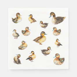 Servilleta De Papel Servilletas de patos con acuarela