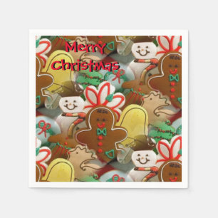 Servilleta De Papel Servilletas de patrón de galletas de Navidad