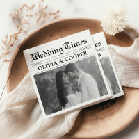 Servilletas de periódico de boda