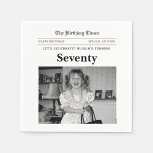 Servilleta De Papel Servilletas de periódico para el 70 cumpleaños
