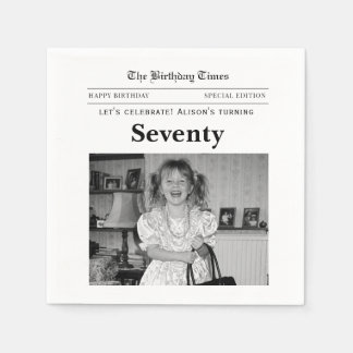 Servilleta De Papel Servilletas de periódico para el 70 cumpleaños