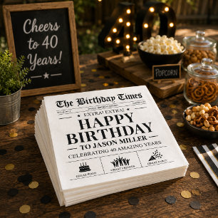 Servilleta De Papel Servilletas de periódico personalizadas para cumpl