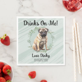 Servilleta De Papel Servilletas de perro pug Drinks On Me con foto
