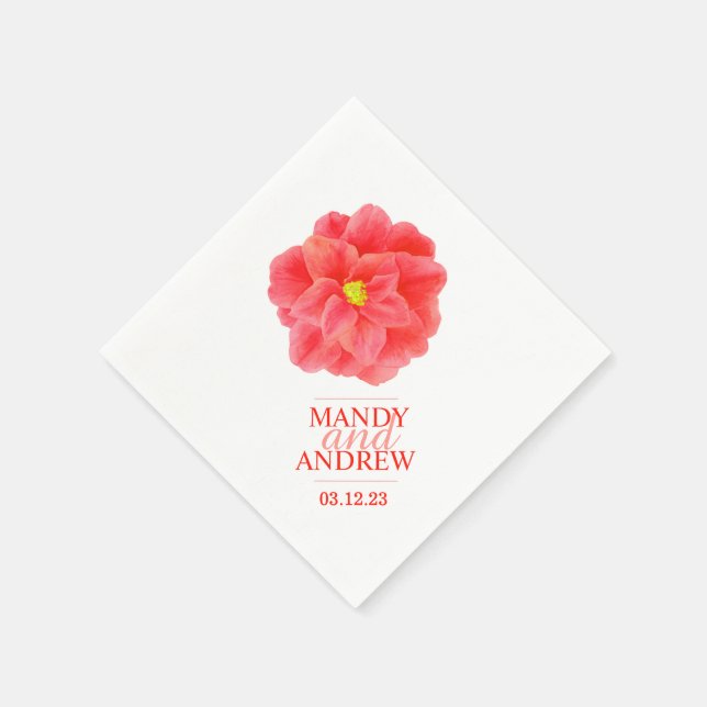 Servilleta De Papel servilletas de personalizado de camellia roja boda (Borde)