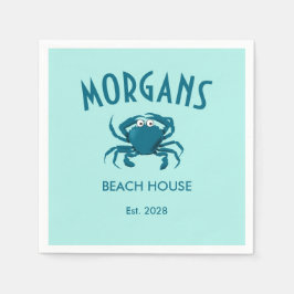 Servilleta De Papel Servilletas de playa personalizadas Blue Crab Beac