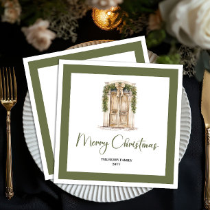 Servilleta De Papel Servilletas de puerta de Navidad con nombre de fam