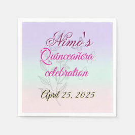 Servilleta De Papel Servilletas de Quinceañera Botánicas Pastel 