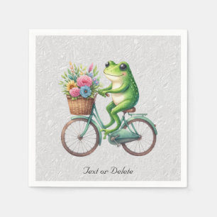 Servilleta De Papel Servilletas de rana de bicicleta floral