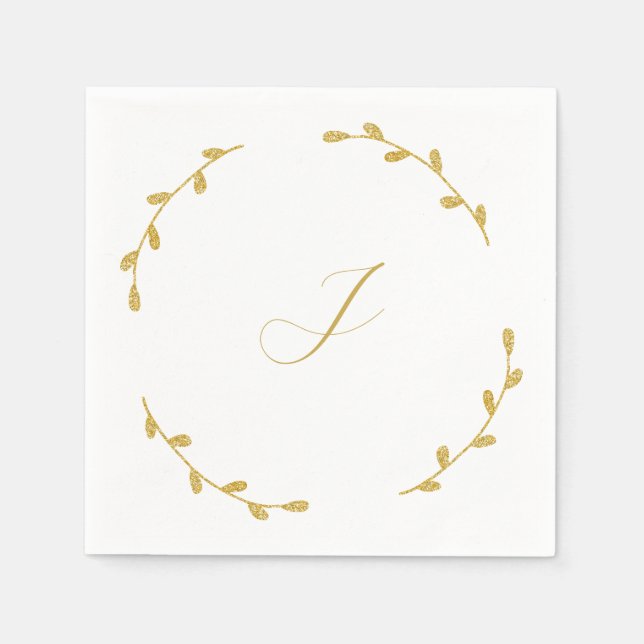 Servilleta De Papel Servilletas de recepción de boda iniciales (Anverso)