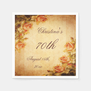 Servilleta De Papel Servilletas de rosas melocotón shabby chic damasco