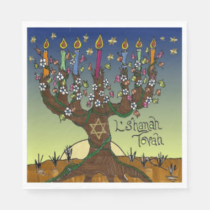 Servilleta De Papel Servilletas de Rosh Hashaná L'Shanah Tovah Árbol d