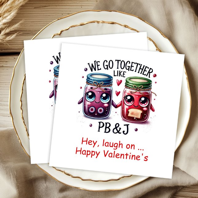 Servilleta De Papel Servilletas de San Valentín personalizadas con com (Cute Cartoon Food Custom Valentine Napkins

)