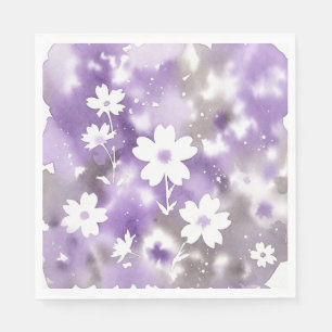 Servilleta De Papel Servilletas de Sombra Floral Lila Etérea