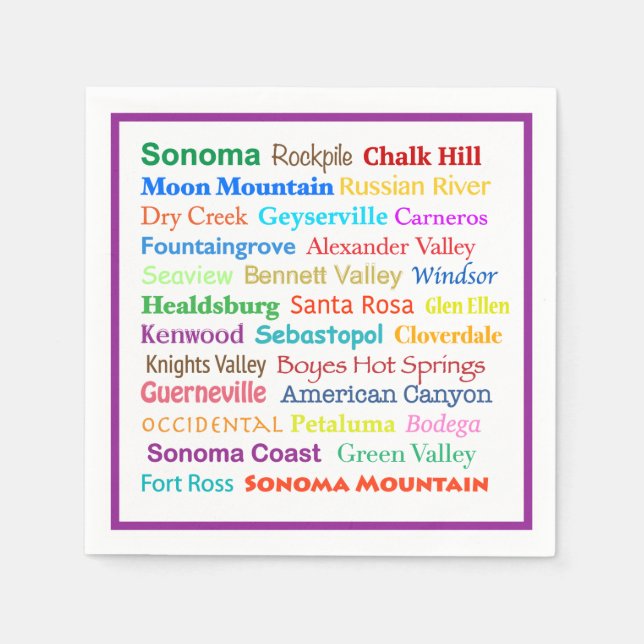 Servilleta De Papel Servilletas de Sonoma Wine Country (Anverso)