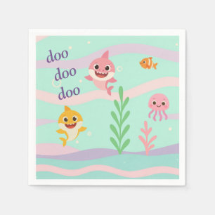 Servilleta De Papel Servilletas de tema Baby Shark Party